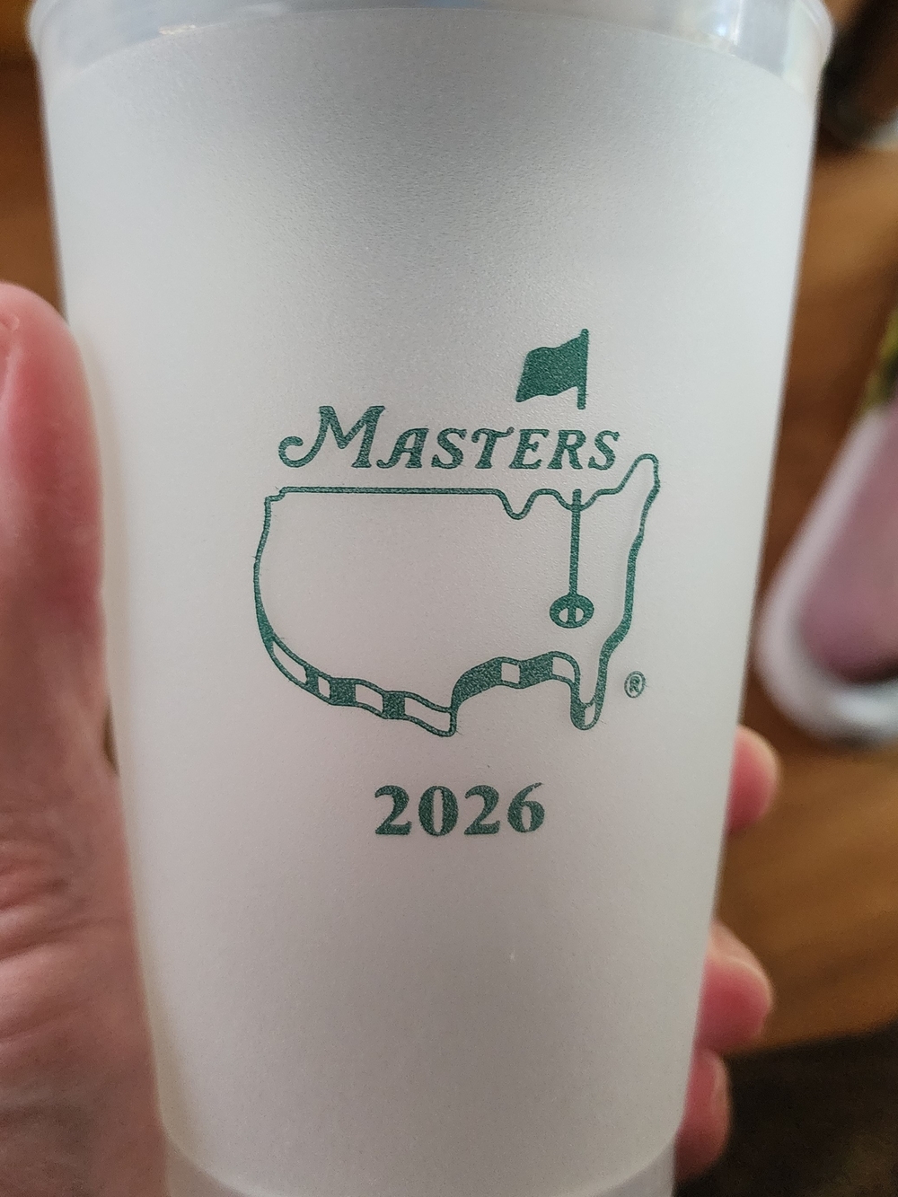 Masters White Frosted Cup with Green Logo - 2026